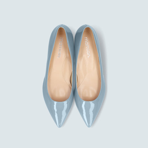 50%OFF：iCoN COLORS：ポインテッドトゥ エナメル フラットシューズ（C20141）ブルージュ/mamian（マミアン）