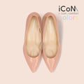 iCoN COLORS：ポインテッドトゥ エナメル パンプス（C57171）コーラル/mamian（マミアン）