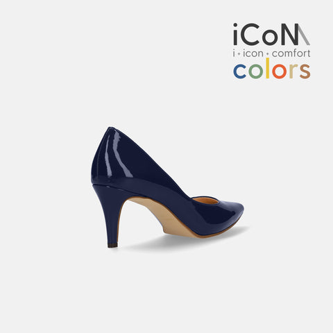 15%OFF：2025SS：iCoN COLORS：ポインテッドトゥ エナメル パンプス（C76531）クラシックネイビー/mamian（マミアン）