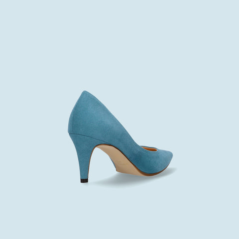 30%OFF：iCoN COLORS：ポインテッドトゥ スエード パンプス（C76532）SブルーS/mamian（マミアン）