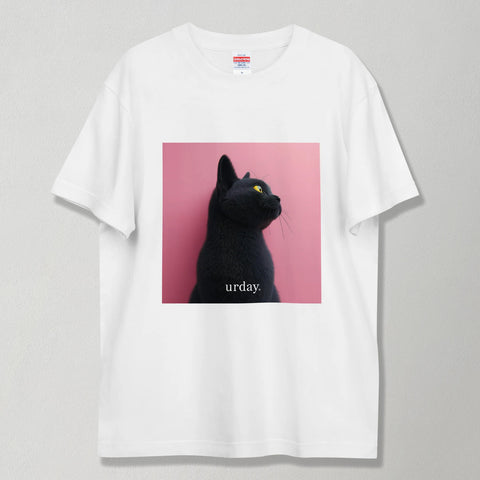 urday【Animal／Black Cat／P】フォトTシャツ（9335582）ホワイト/urday（マミアン）