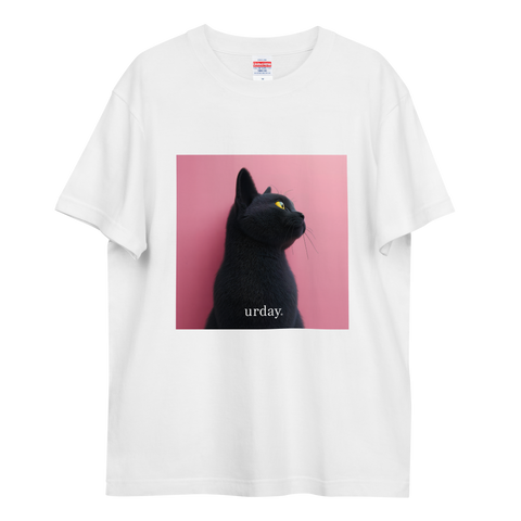 urday【Animal／Black Cat／P】フォトTシャツ（9335582）ホワイト/urday（マミアン）