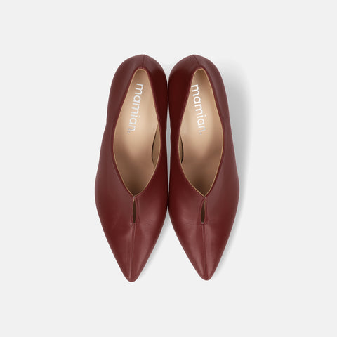 ラストワン2025AW：フロント スリット ブーティ（7235）レディーボルドー/mamian（マミアン）