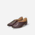 2026AWBI：ポインテッドトゥ フラット バブーシュ（137）ダークブラウン/mamian（マミアン）