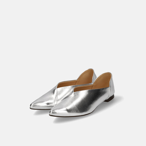 Out of stock 2024SSBI: Pointed toe flat babouche (137) Silver