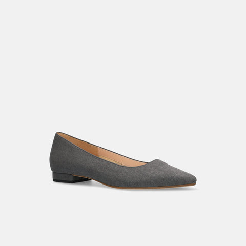 15% OFF: iCoN COLORS: Pointed toe suede flat shoes (C20142) Charcoal S