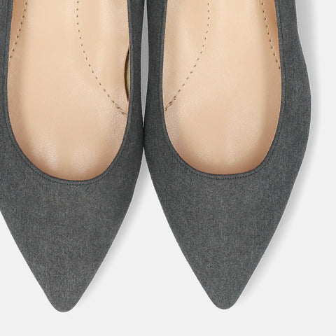 15% OFF: iCoN COLORS: Pointed toe suede flat shoes (C20142) Charcoal S