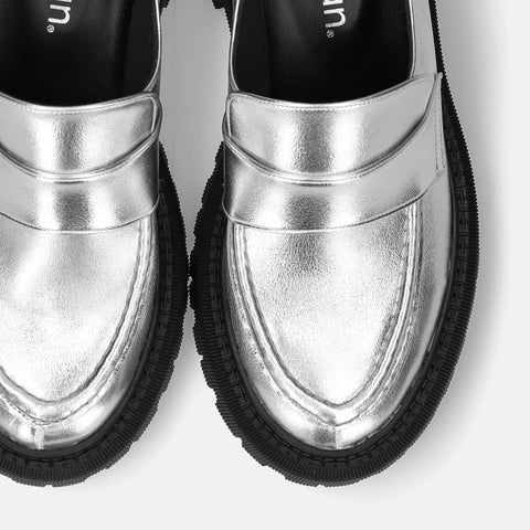 予約：トラックソール ローファー（m100014）シルバー/mamian（マミアン）