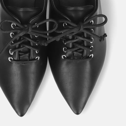 2025AW：レースアップ フラットシューズ（m17062）ブラック/mamian（マミアン）