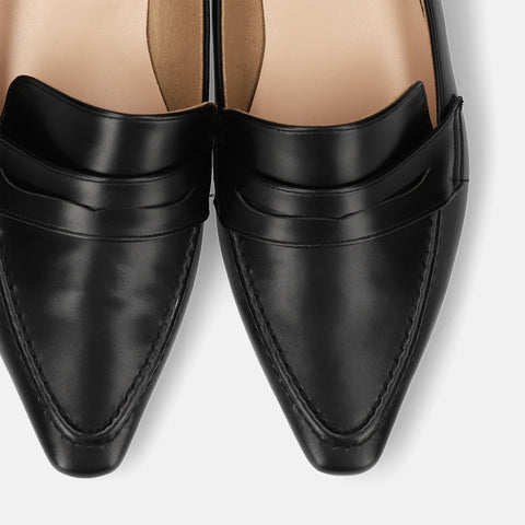 予約：2026SS：スクエアトゥローファー（m18016）ブラック/mamian（マミアン）