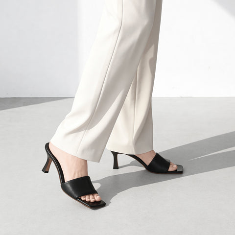 30% OFF: 2022SS: Mesh Design Clear Heel Mule (m96103) Black MS