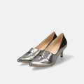 2025AWBI：ポインテッドトゥ 切替 パンプス（5154）スチール/mamian（マミアン）