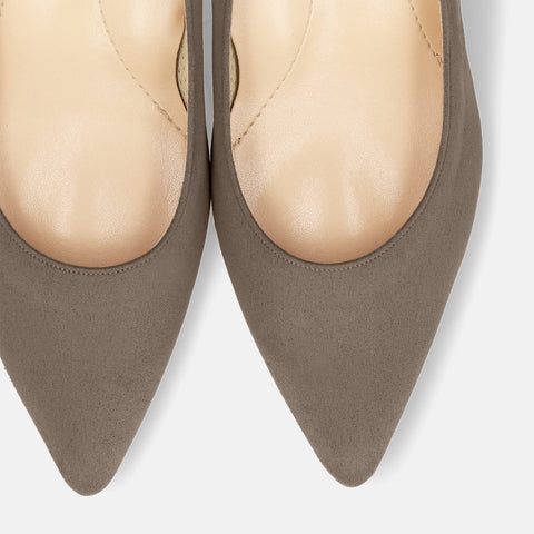 15% OFF: 2024SS: iCoN COLORS: Pointed toe suede pumps (C57172) Greige S