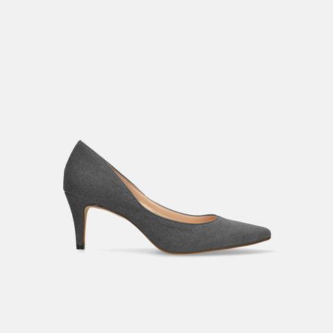15% OFF: iCoN COLORS: Pointed toe suede pumps (C76532) Charcoal S