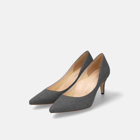 15% OFF: iCoN COLORS: Pointed toe suede pumps (C76532) Charcoal S