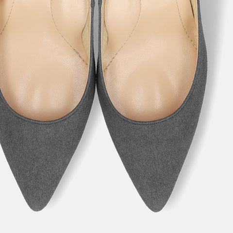 15% OFF: iCoN COLORS: Pointed toe suede pumps (C76532) Charcoal S