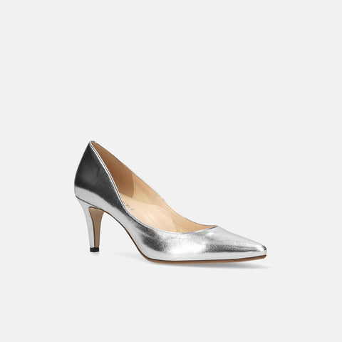 10% OFF: 2024SS: iCoN COLORS: Pointed Toe Smooth Pumps (C76533) Silver