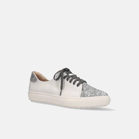 予約：グリッターコンビ スニーカー（m1004）ホワイト/C/mamian（マミアン）