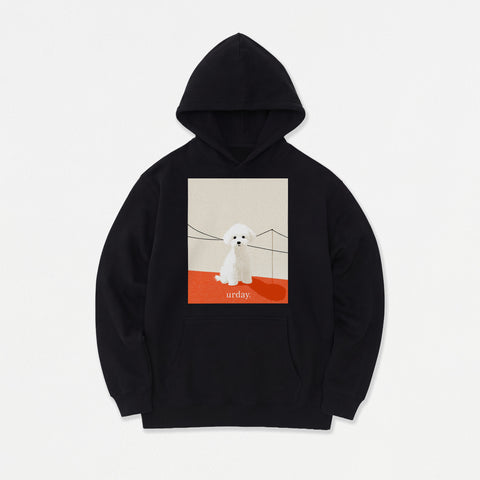 予約：urday【dog】アートワークスウェットプルパーカ（u-a-spk-0001-10）ブラック