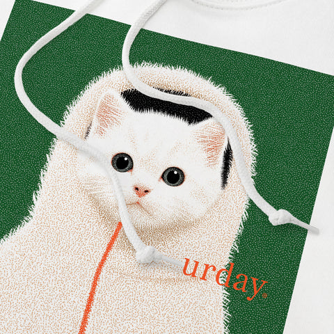 予約：urday【cat】アートワークスウェットプルパーカ（u-a-spk-0001-05）ブラック