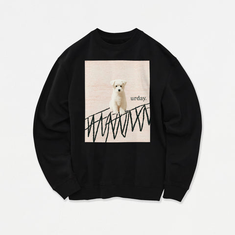 予約：urday【dog】アートワークスウェットシャツ（u-a-sw-0001-10）ブラック