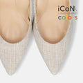 15%OFF：2025SS：iCoN COLORS：ポインテッドトゥ リネン パンプス（C76535）キナリL/mamian（マミアン）